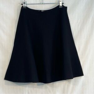 Ann Taylor Skirt Black Skater Swing Circle Pull On Knit A Line EUC L